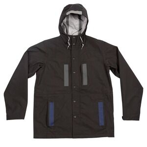 Poler Purveyors & Outfitters Men's Waterproof Black Hooded Rain Jacket Size L